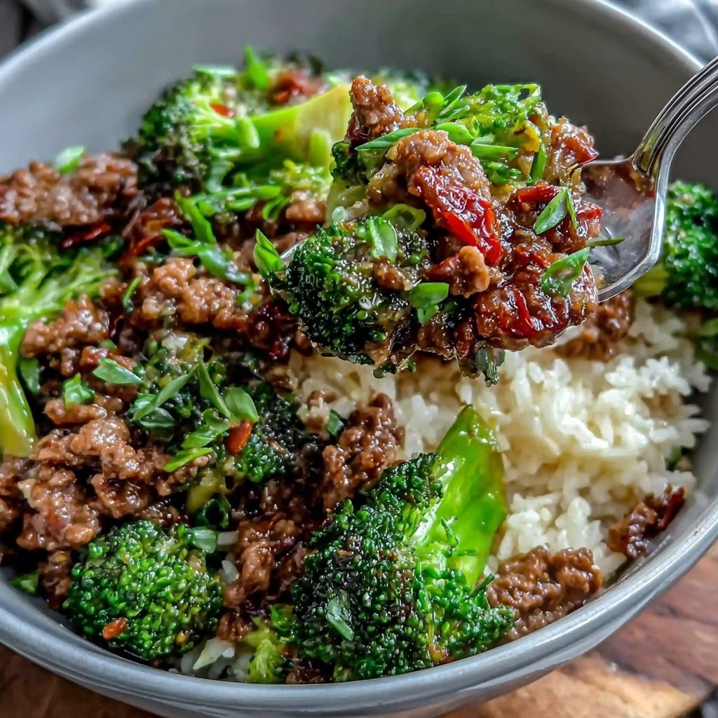 Ground Beef And Broccoli Stir Fry Bowl