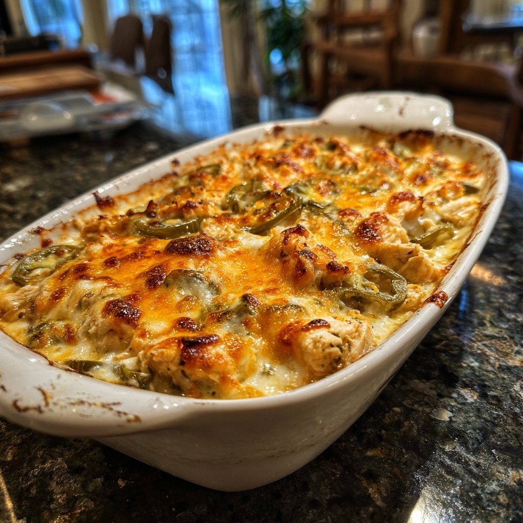 Shredded Chicken Green Chile Casserole