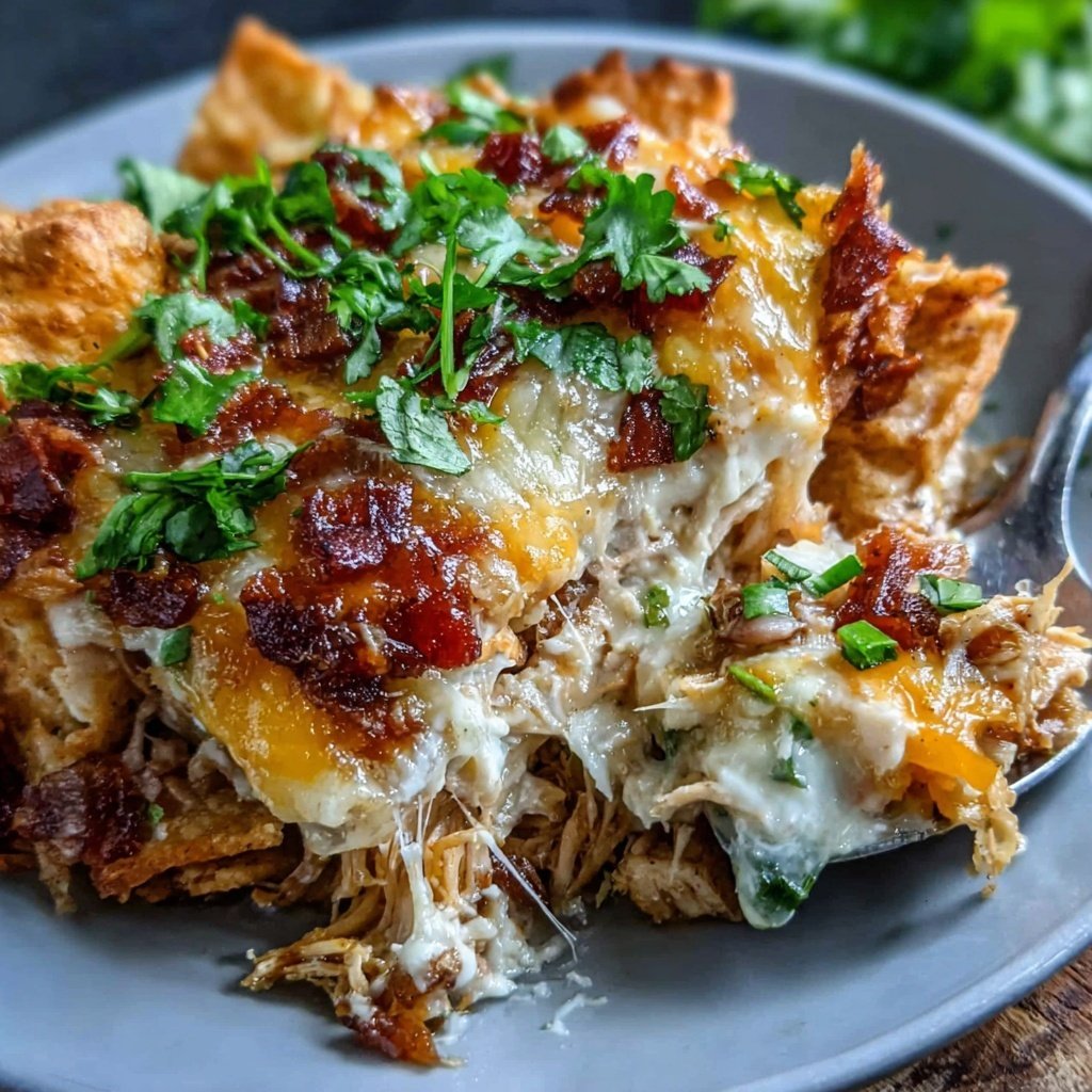 Shredded Chicken Nacho Casserole