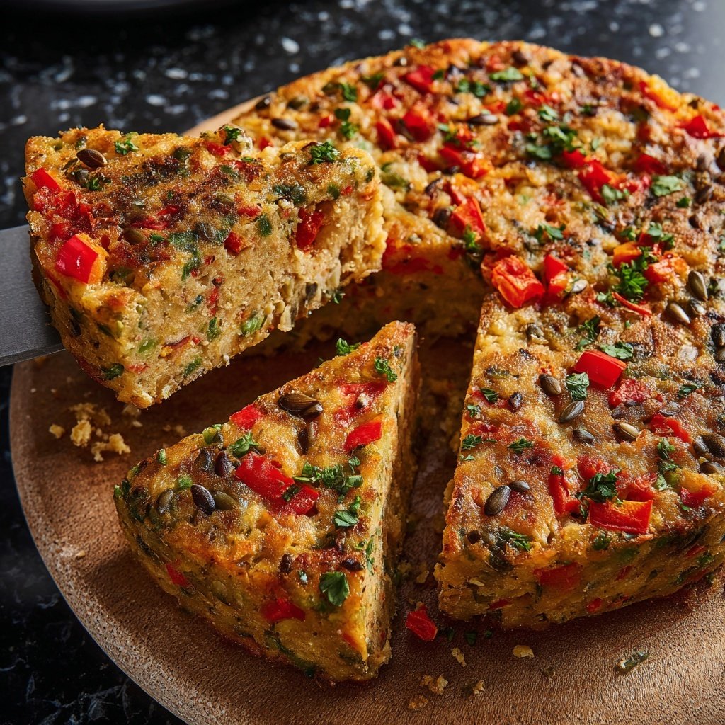 Baked Veggie Chickpea Rice Cake