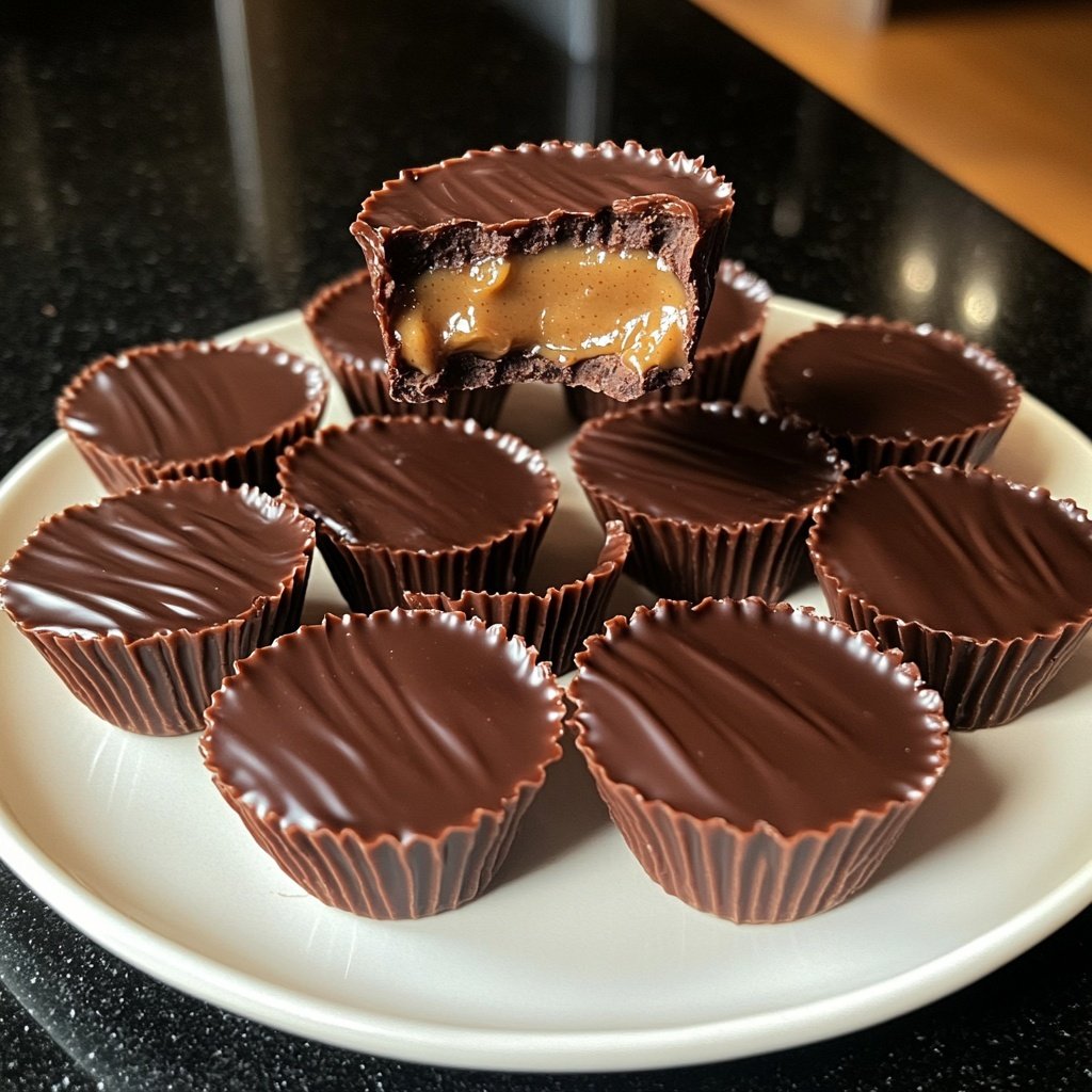Homemade Peanut Butter Cups with Maple Filling