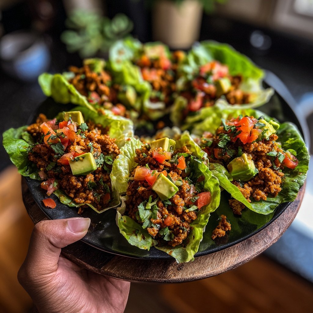 Ground Chicken Taco Lettuce Wraps